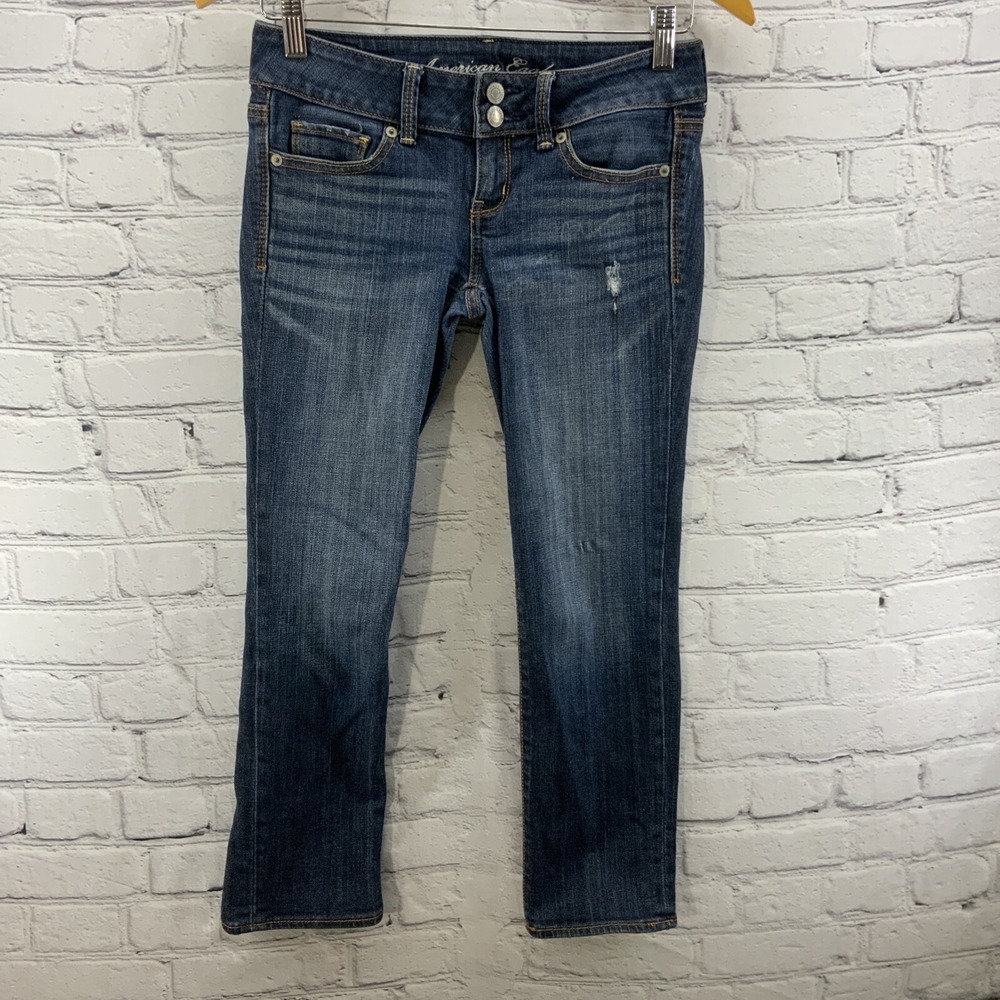 American Eagle Blue Jeans Womens Sz 0 Faded Wash